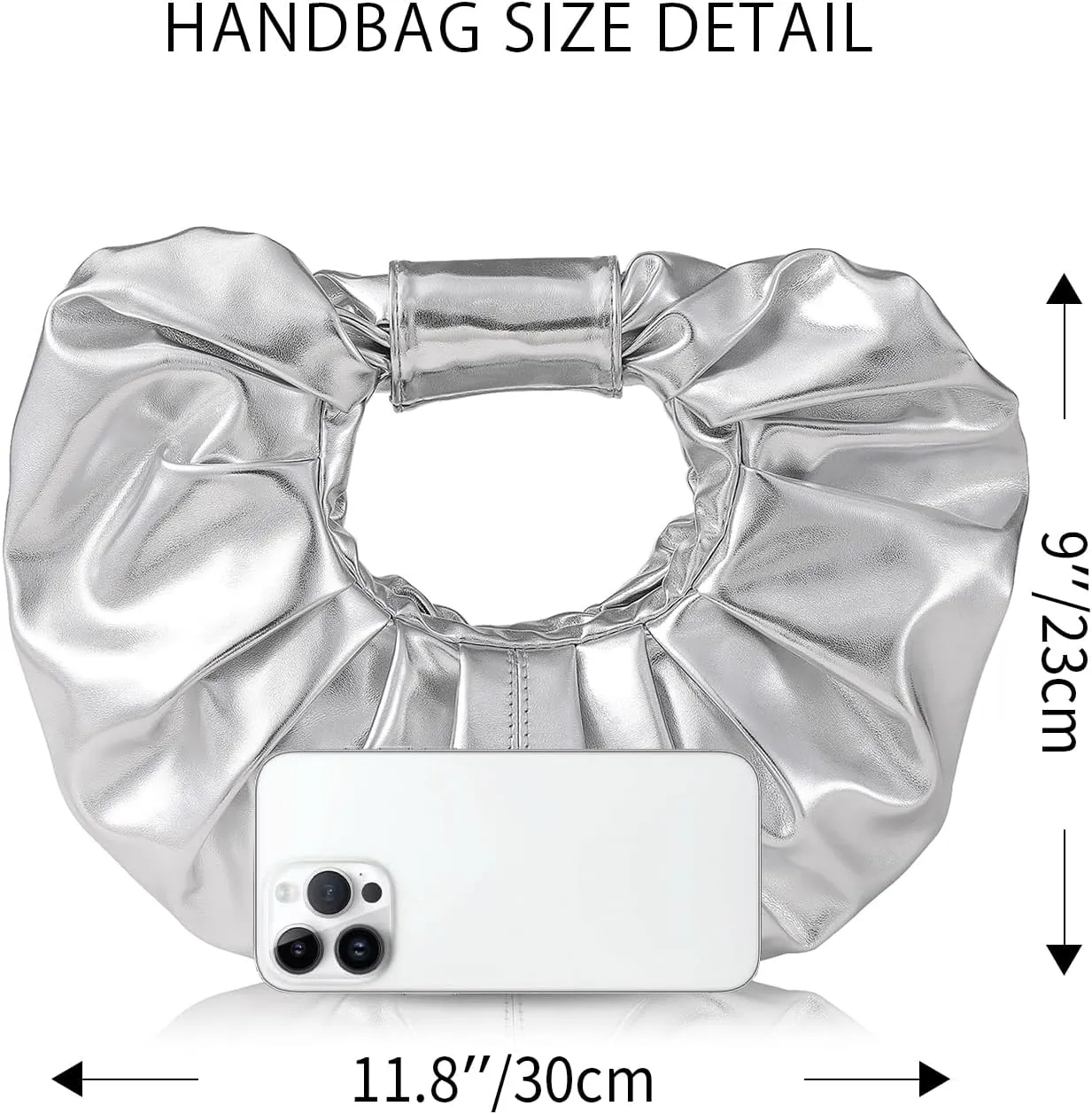 Clutch Purse for Women - Evening Clutch PU Leather Pleated Bag Designer Handbag for Party Prom Wedding