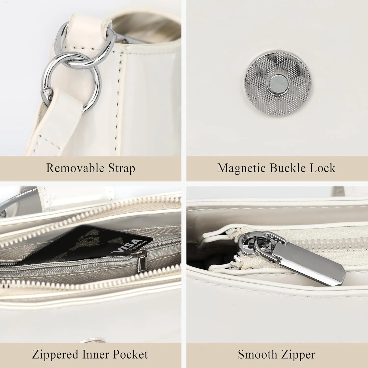 Clutch Purse for Women - Evening Purse Small PU Leather Shoulder Bag, Designer Zipper Close Handbag