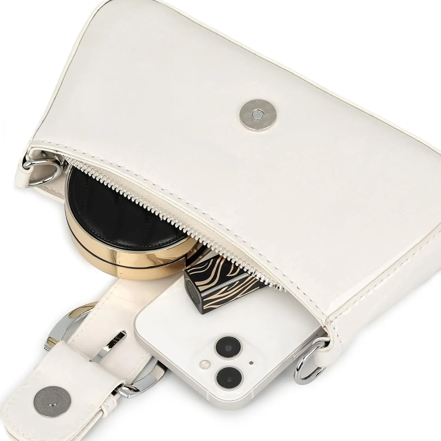 Clutch Purse for Women - Evening Purse Small PU Leather Shoulder Bag, Designer Zipper Close Handbag