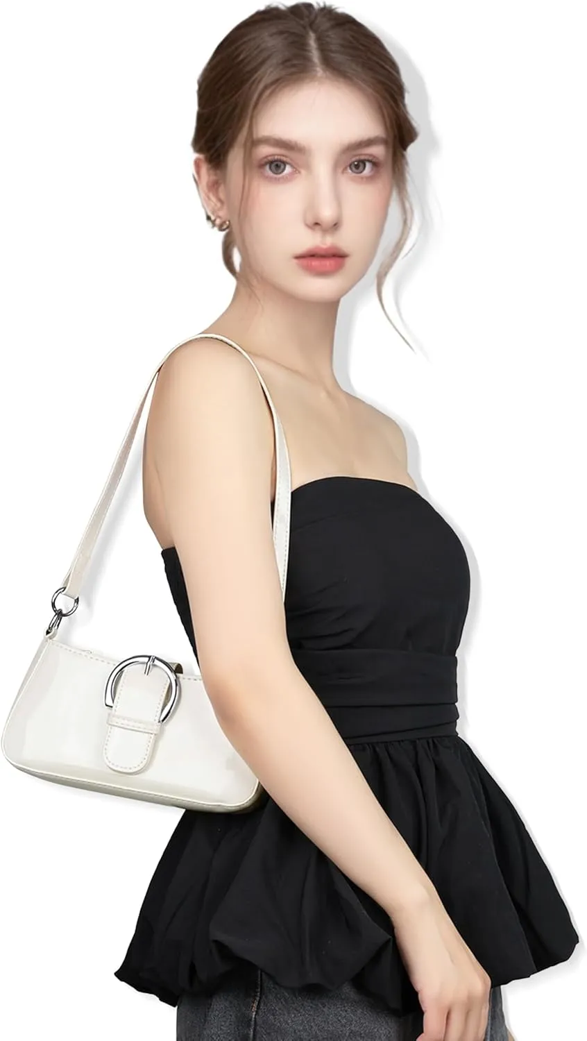 Clutch Purse for Women - Evening Purse Small PU Leather Shoulder Bag, Designer Zipper Close Handbag