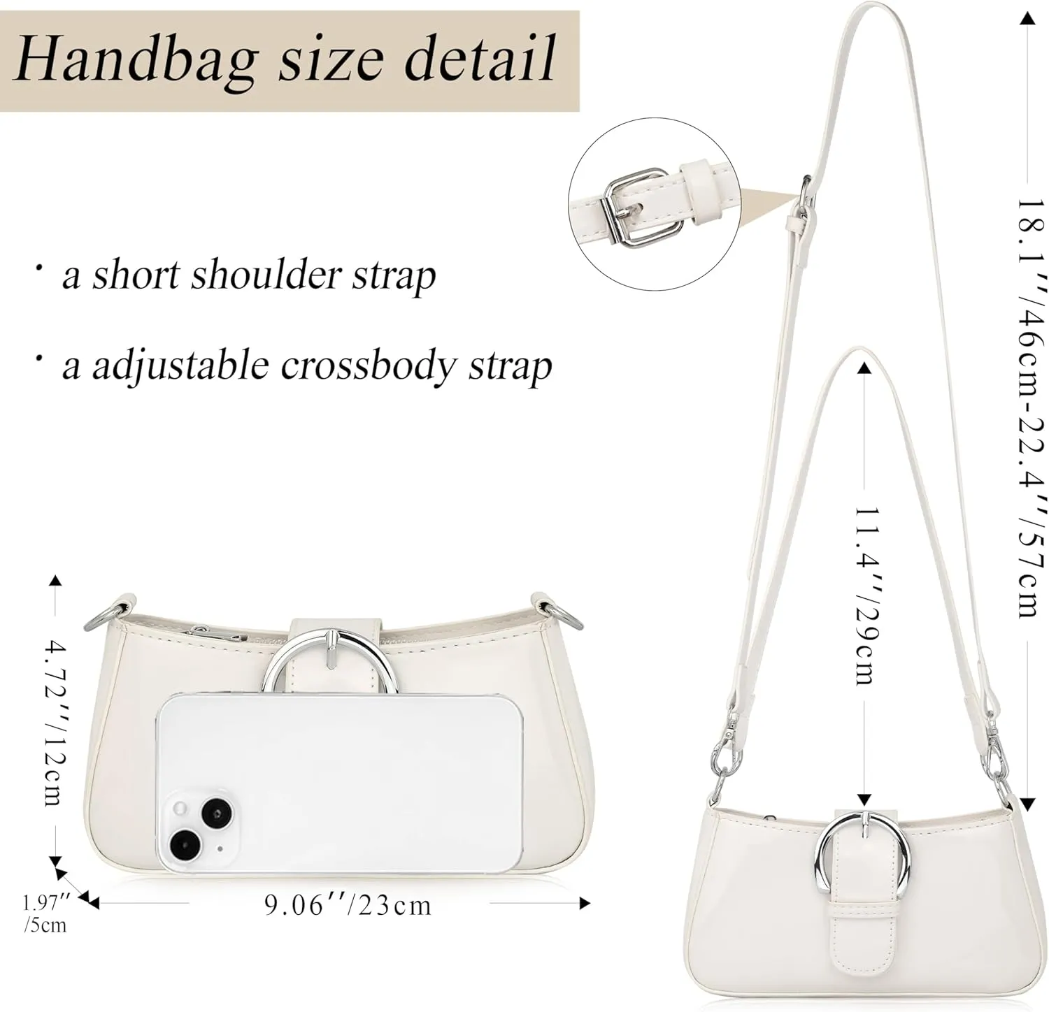 Clutch Purse for Women - Evening Purse Small PU Leather Shoulder Bag, Designer Zipper Close Handbag