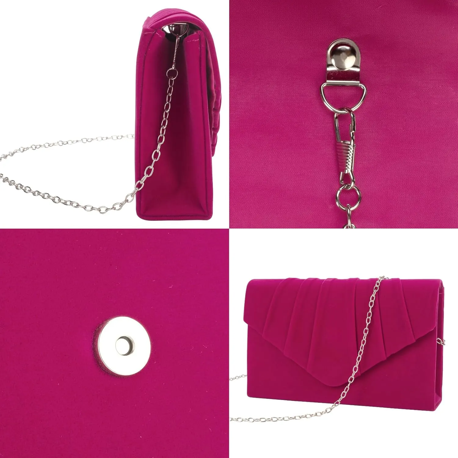Clutch Purses for Women Evening Bag Faux Suede Formal Party Wedding Cocktail Prom