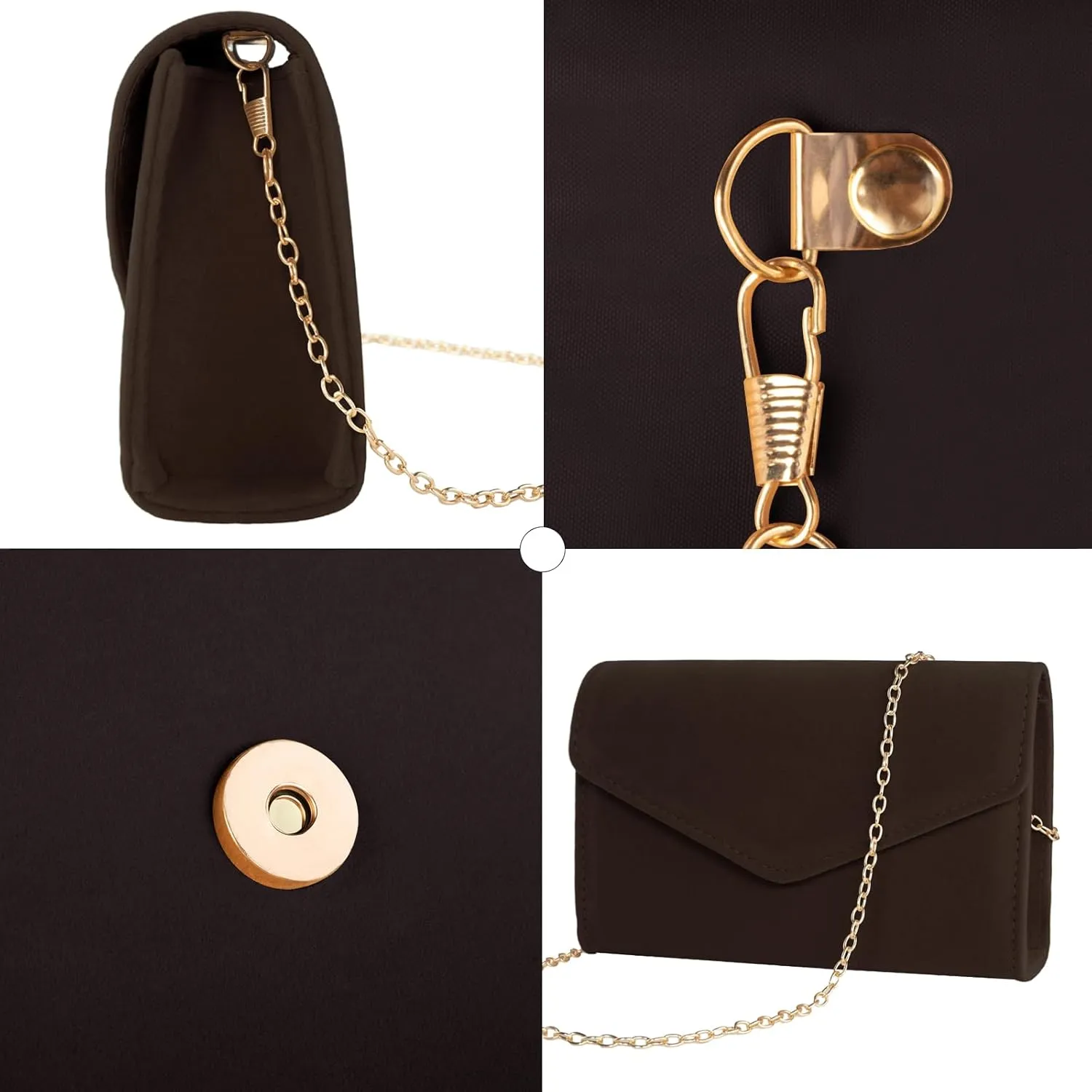 Clutch Purses for Women Evening Bag Faux Suede Formal Party Wedding Cocktail Prom