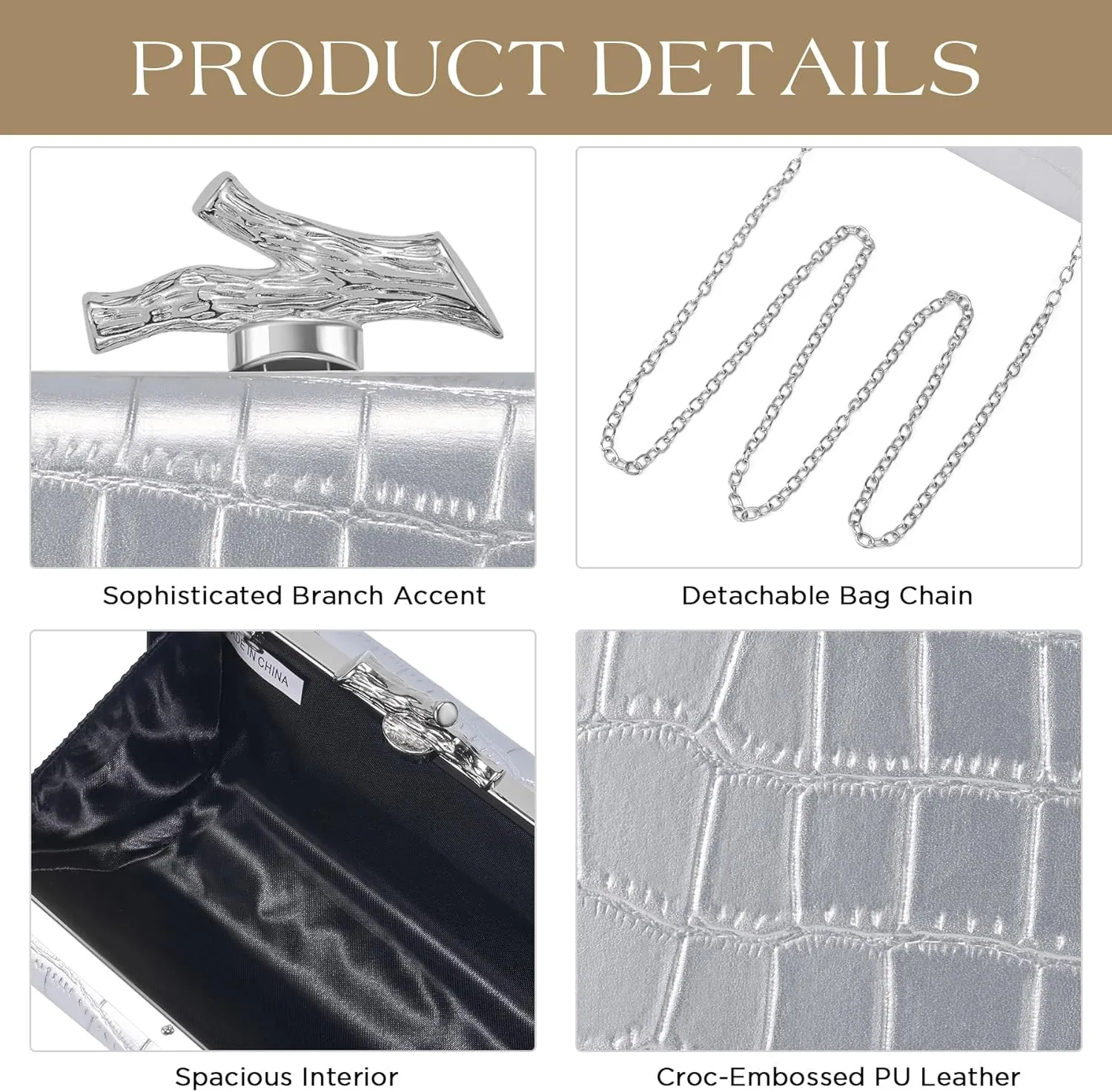 Clutch Purses for Women Evening/Wedding Chic Woven Bag Formal PU Leather Purse Designer Handbags for Women