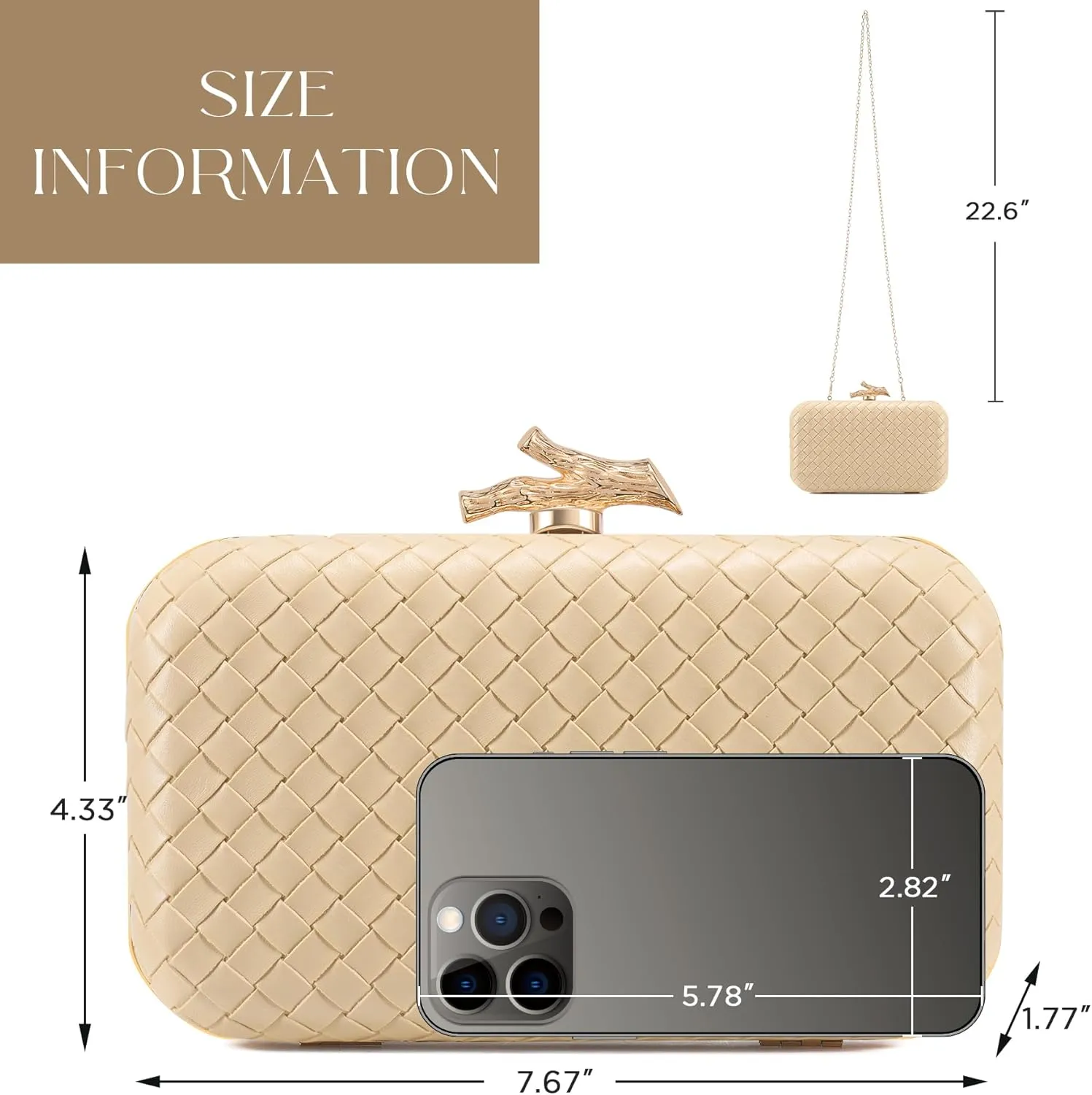 Clutch Purses for Women Evening/Wedding Chic Woven Bag Formal PU Leather Purse Designer Handbags for Women