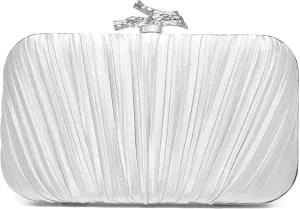 Clutch Purses for Women Evening/Wedding Chic Woven Bag Formal PU Leather Purse Designer Handbags for Women