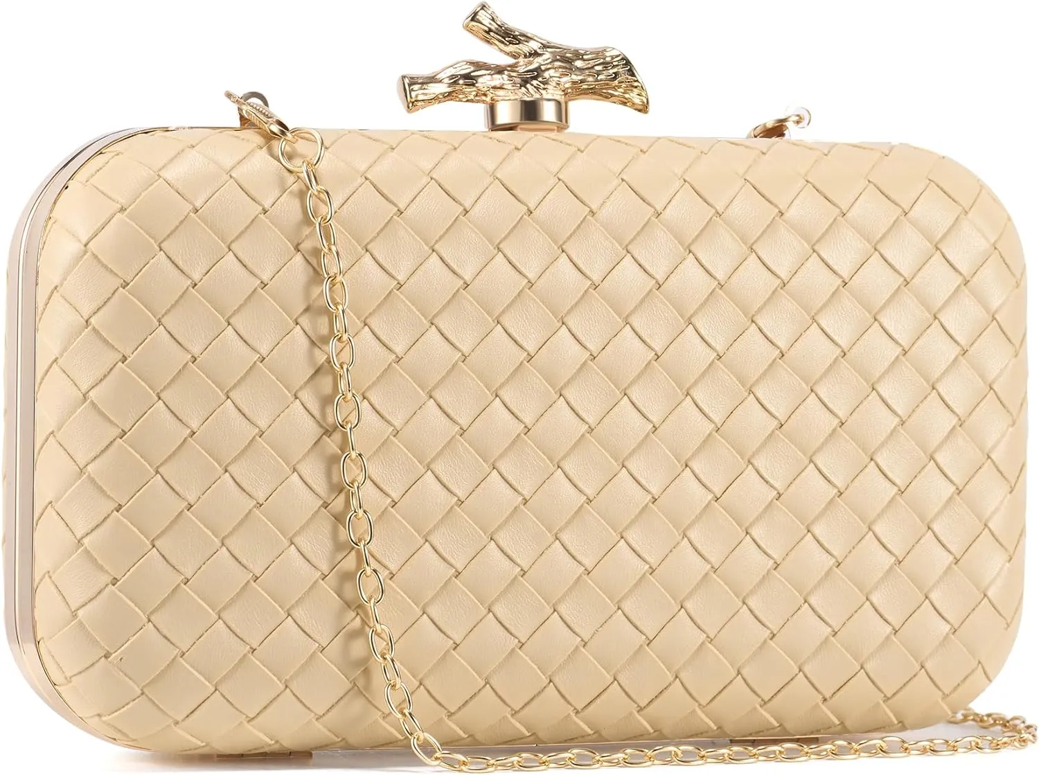 Clutch Purses for Women Evening/Wedding Chic Woven Bag Formal PU Leather Purse Designer Handbags for Women