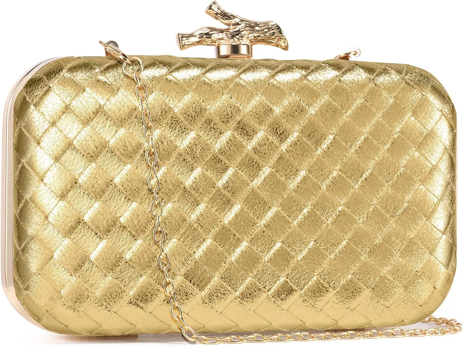 Clutch Purses for Women Evening/Wedding Chic Woven Bag Formal PU Leather Purse Designer Handbags for Women