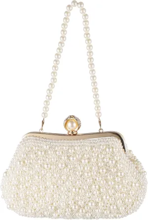 Clutch Purses for Women's Wedding, Elegant Pearl Design Evening Bags, Chic Shell-Shaped Handbag, Perfect for Weddings, Parties, and Everyday Outings