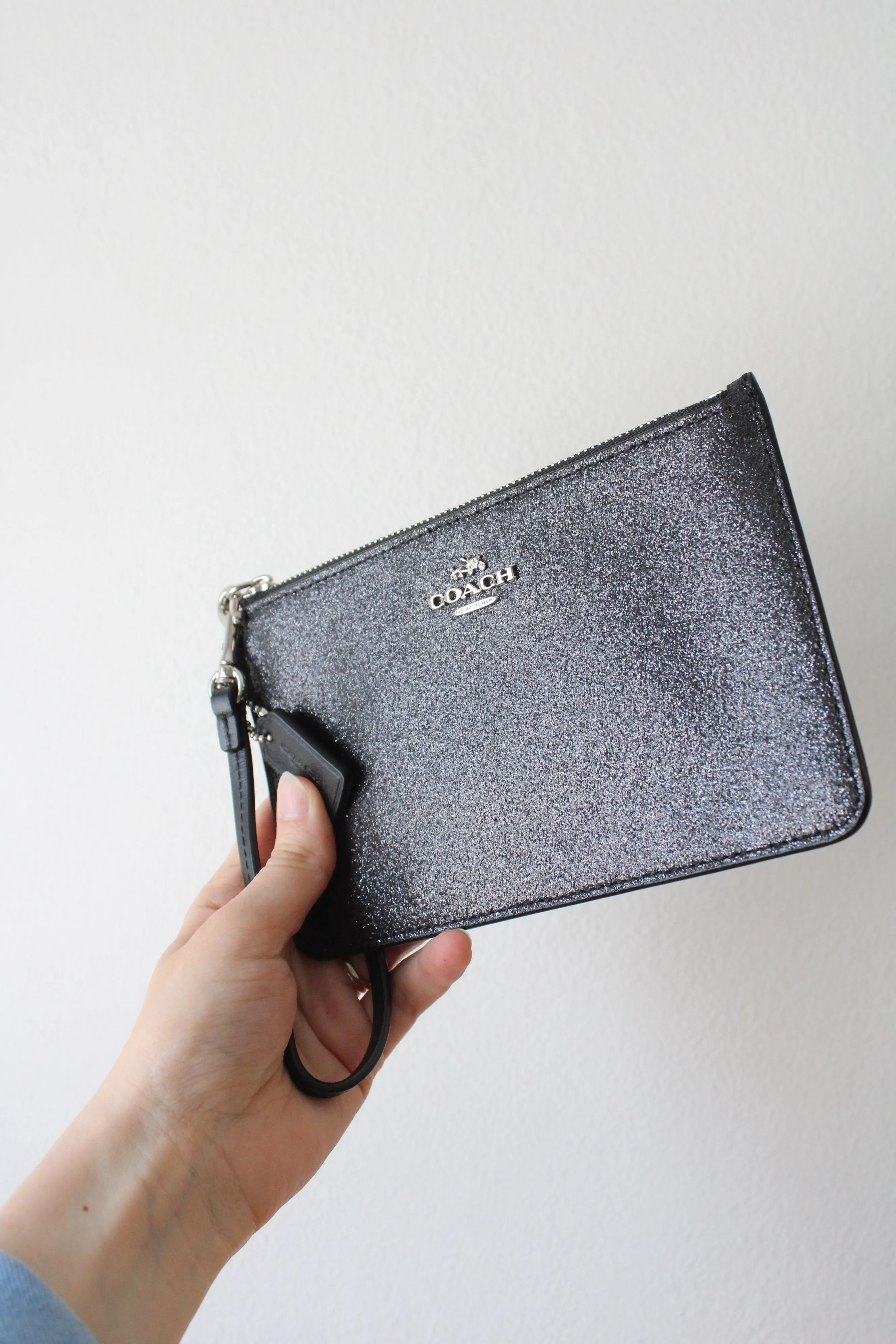 Coach Black Sparkle Wristlet Wallet