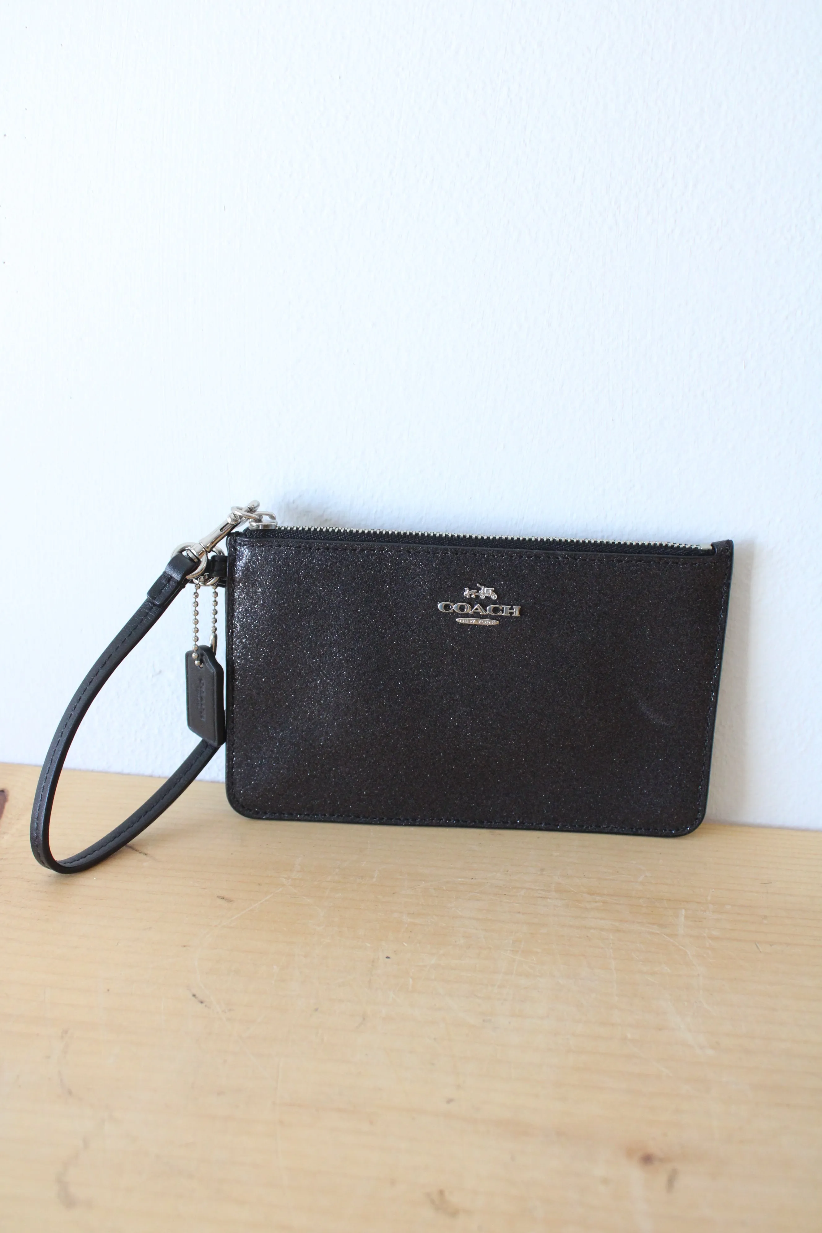 Coach Black Sparkle Wristlet Wallet