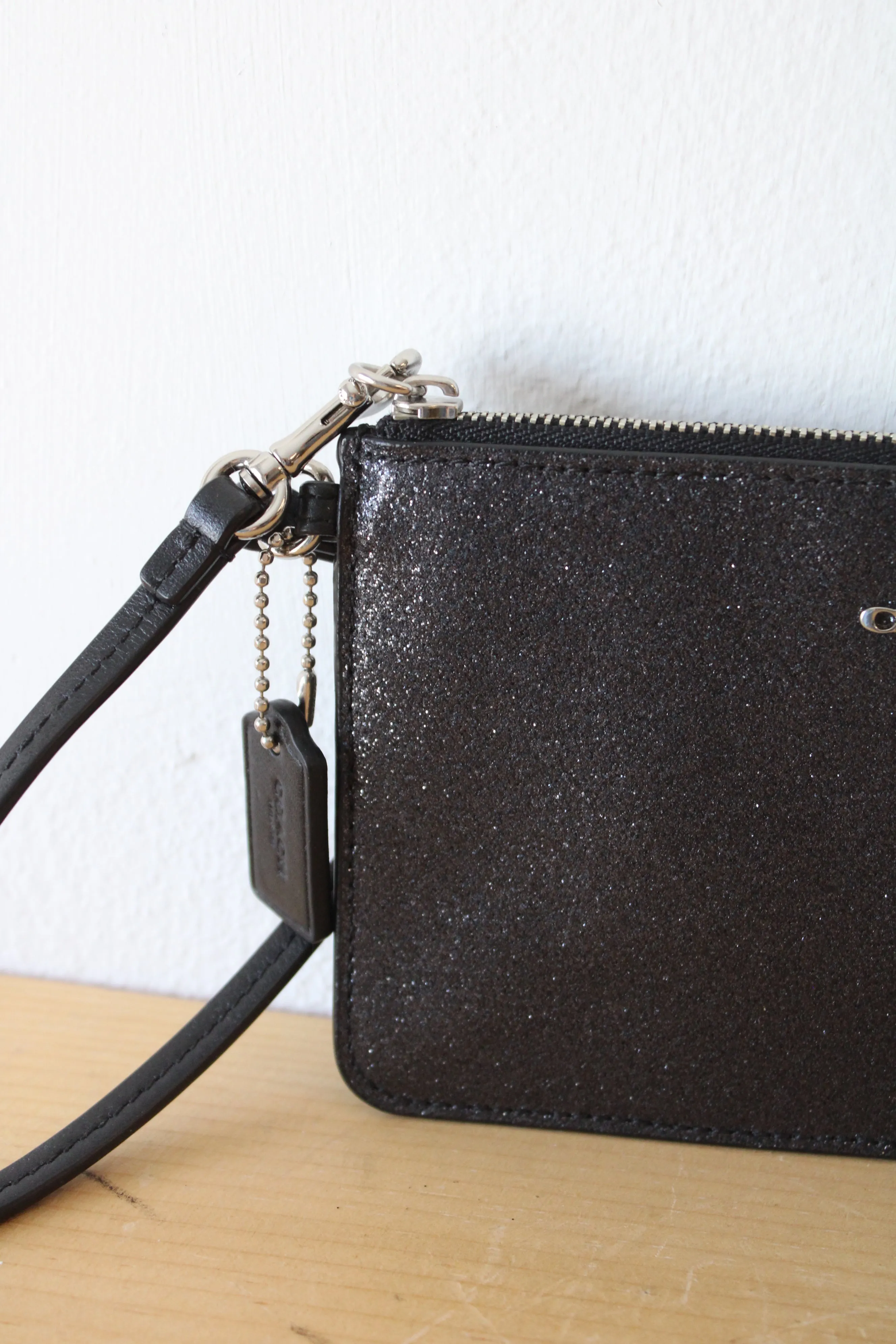 Coach Black Sparkle Wristlet Wallet