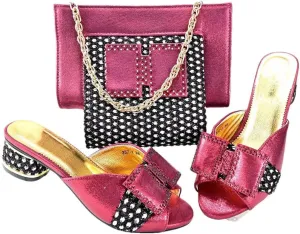 Convertible Rhinestone Bridal Set African Heels with 3 Way Clutch Italian Crafted System