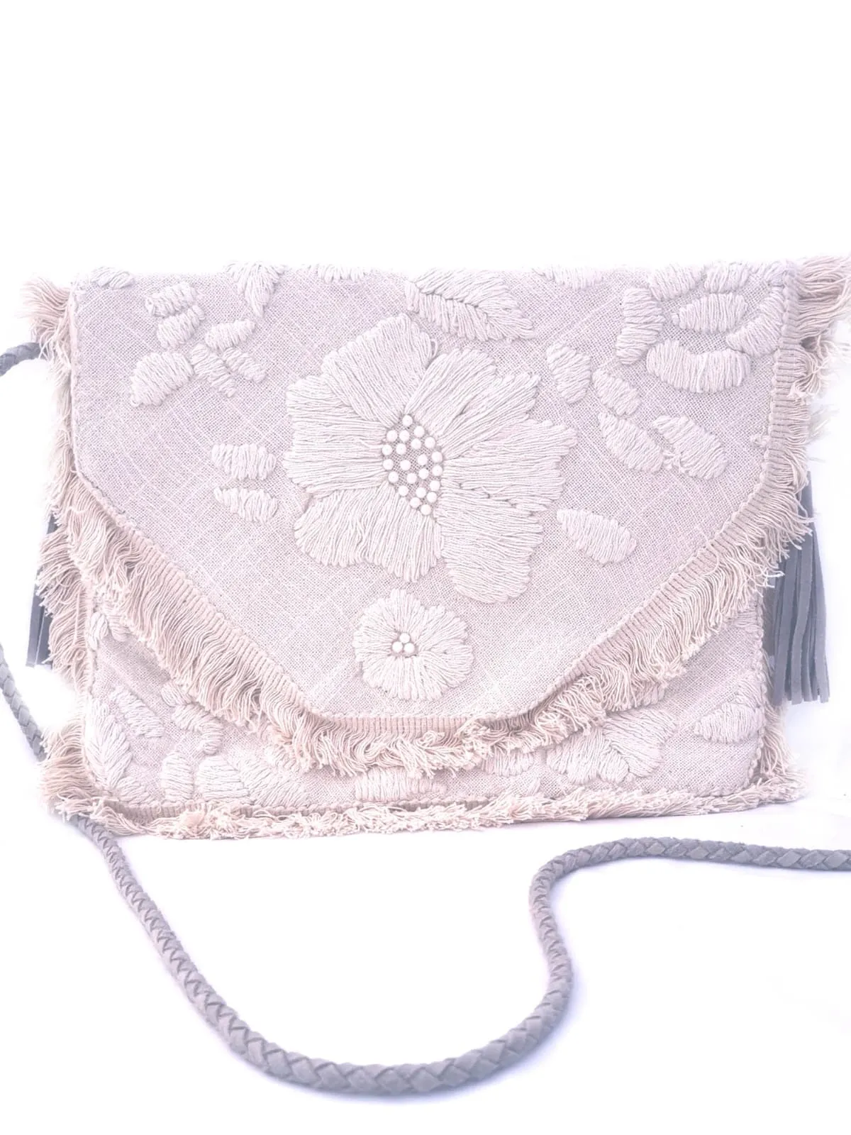 Coral Flower Boho Clutch - Last piece Left