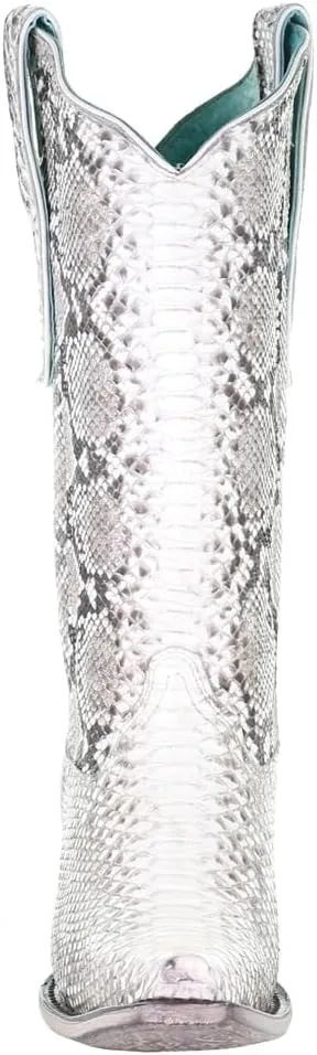 CORRAL LADIE'S NATURAL PYTHON, SNIP TOE, LEATHER SOLE, WESTERN, A3798