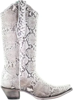 CORRAL LADIE'S NATURAL PYTHON, SNIP TOE, LEATHER SOLE, WESTERN, A3798