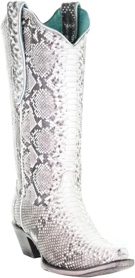 CORRAL LADIE'S NATURAL PYTHON, SNIP TOE, LEATHER SOLE, WESTERN, A3798