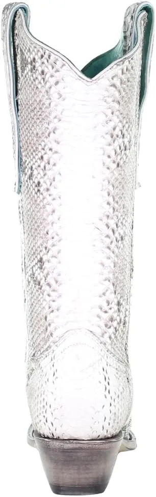 CORRAL LADIE'S NATURAL PYTHON, SNIP TOE, LEATHER SOLE, WESTERN, A3798