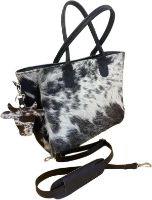 Cowhide handbag Pony Skin Tote – Stylish Hair-On Leather Handbag, Durable Purse for Travel & Outdoor Use, Spacious Tote Bag for Women