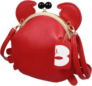 Crab Handbag,Crayfish Shells Crossbody Bag,Animal Shaped Unique Purse,Detachable Shoulder Bag for Women Girl