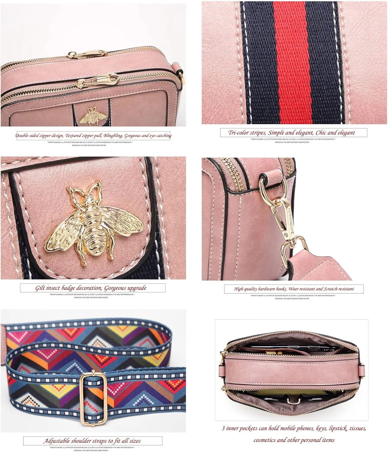 Crossbody Bags for Women,PU Leather Crossbody Purses for Women Shoulder Bag Retro Classic Purse Clutch Shoulder HandBag