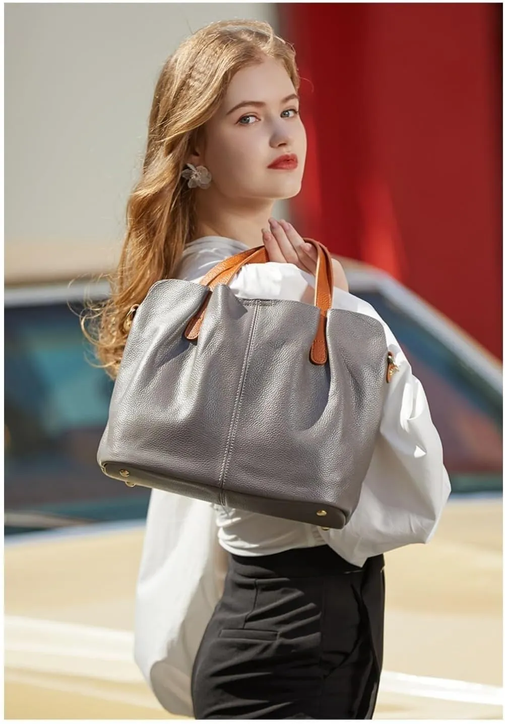 Crossbody Bags Top Handle Soft Tote Shoulder Genuine Leather Purses Handbags for Women