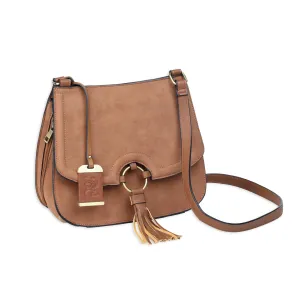 Crossbodystyle Purse W-hlstr- Camel Suede