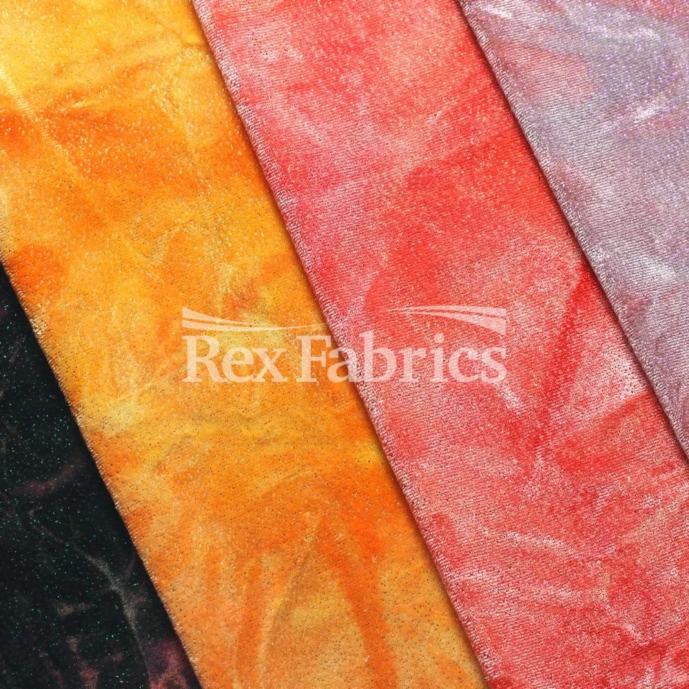 Crushed Tie Dye Velvet