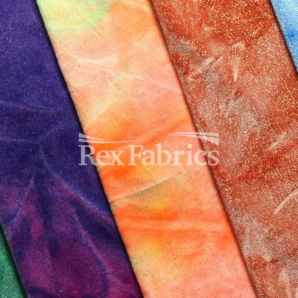 Crushed Tie Dye Velvet