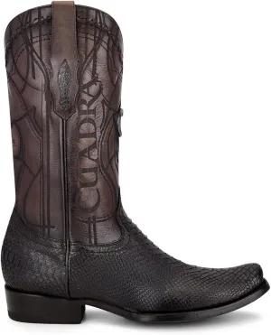 Cuadra Men's Western Boot in Genuine PythonLeather Black 1J1NPH