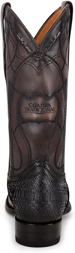 Cuadra Men's Western Boot in Genuine PythonLeather Black 1J1NPH