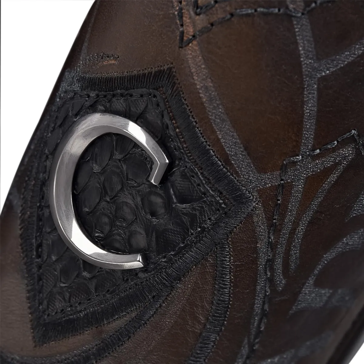Cuadra Men's Western Boot in Genuine PythonLeather Black 1J1NPH