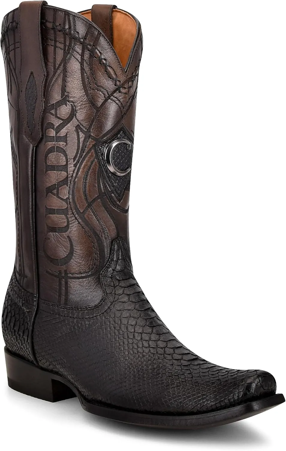 Cuadra Men's Western Boot in Genuine PythonLeather Black 1J1NPH