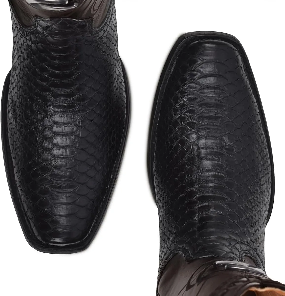 Cuadra Men's Western Boot in Genuine PythonLeather Black 1J1NPH