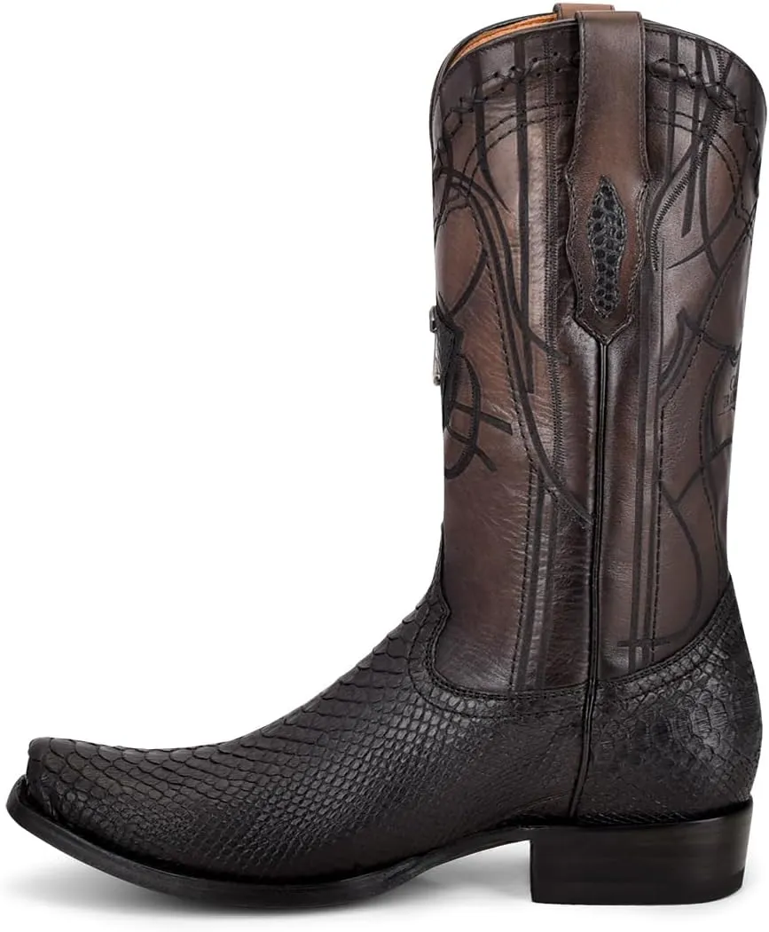 Cuadra Men's Western Boot in Genuine PythonLeather Black 1J1NPH