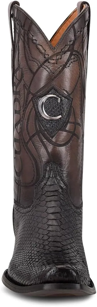 Cuadra Men's Western Boot in Genuine PythonLeather Black 1J1NPH