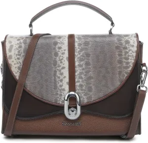 CUADRA | Women's Genuine Carunga Python Leather Bag with Top Handle and Adjustable Strap