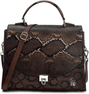 Cuadra Women's Handbag in Genuine Python Leather Brown BOD95PH