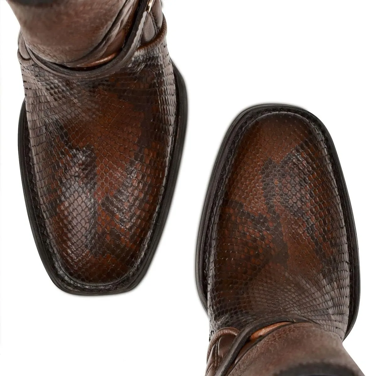 Cuadra Women's Tall Boot in Genuine Python Leather Brown