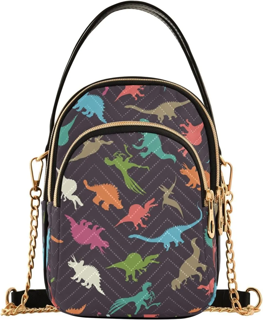 Cute Penguin Ski Pattern Women Crossbody Bags Multi Pockets Hand Bag for Womens, Travel Sling Bag
