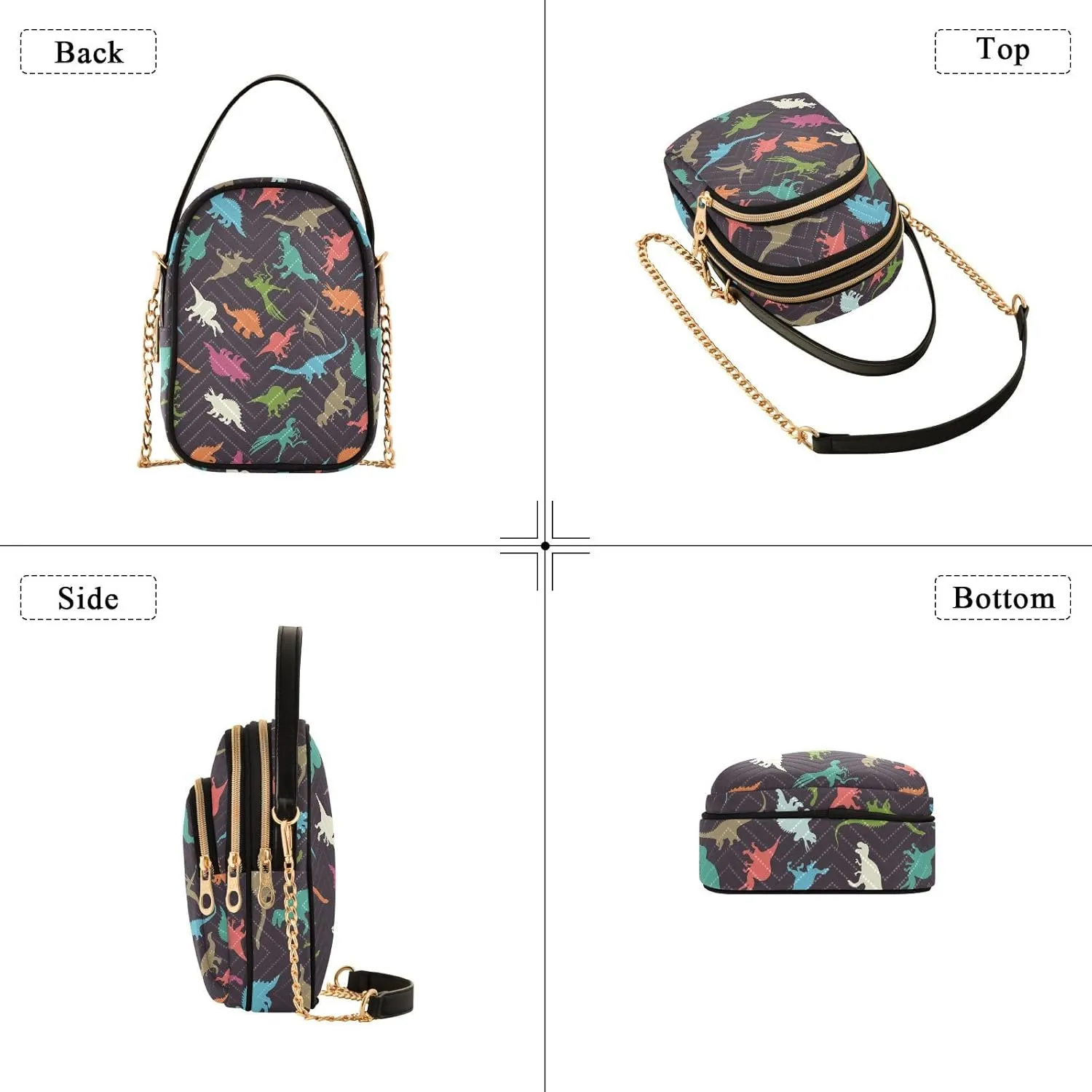 Cute Penguin Ski Pattern Women Crossbody Bags Multi Pockets Hand Bag for Womens, Travel Sling Bag