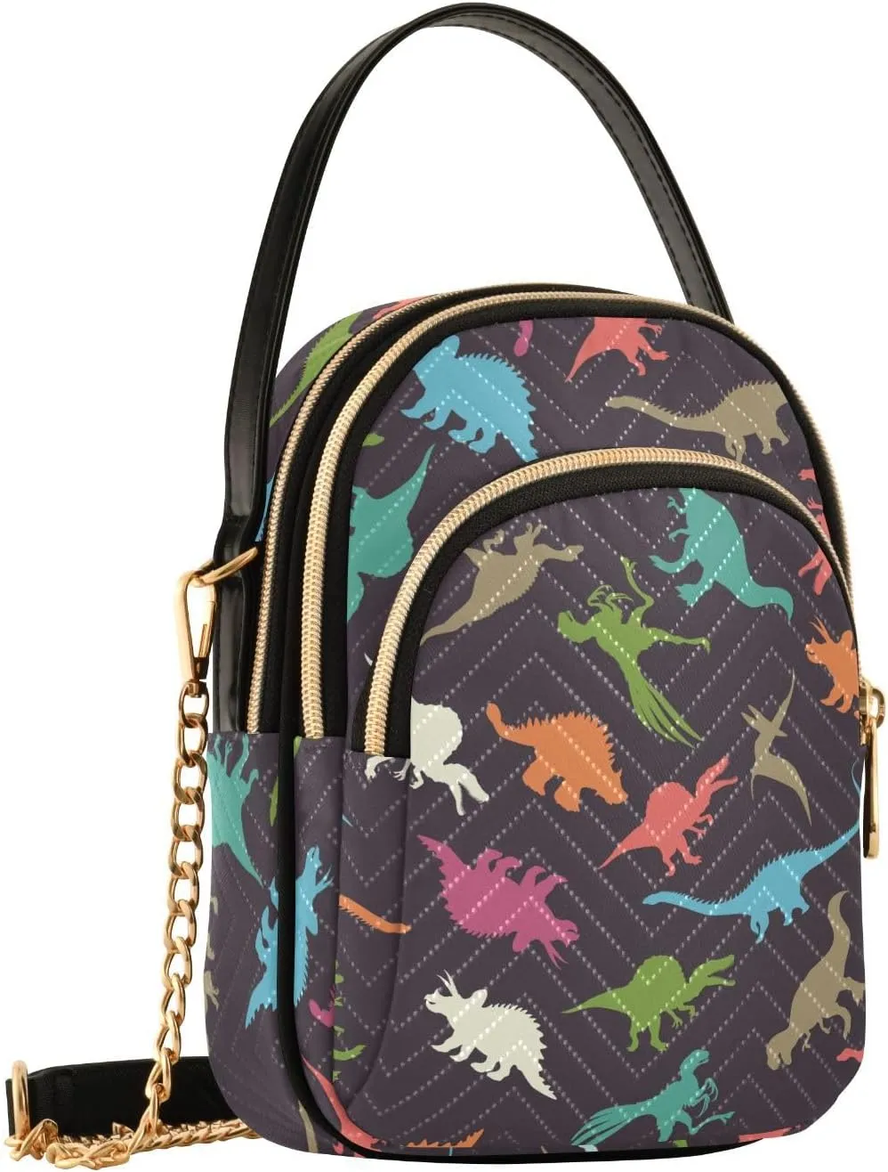 Cute Penguin Ski Pattern Women Crossbody Bags Multi Pockets Hand Bag for Womens, Travel Sling Bag