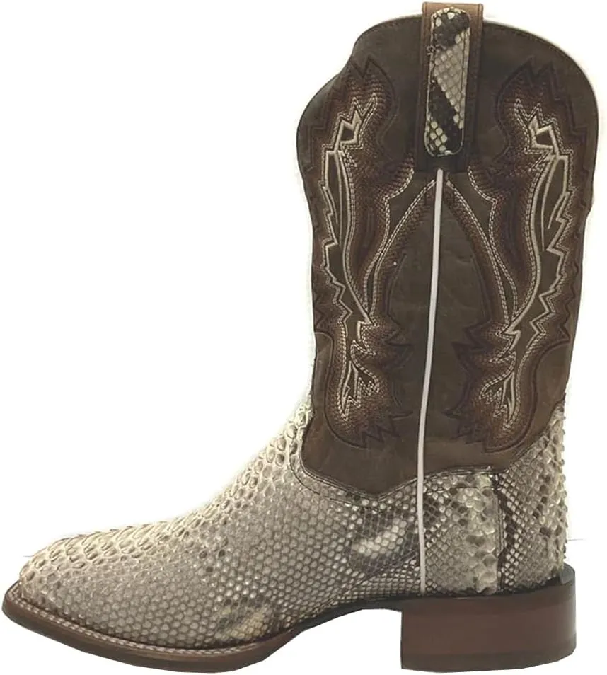 Dan Post Mens Brutus Embroidered Square Toe Pull On Dress Boots Mid Calf - Brown