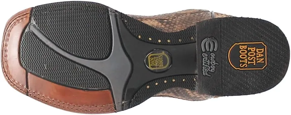 Dan Post Mens Templeton Embroidered Square Toe Pull On Dress Boots Mid Calf - Brown, Grey