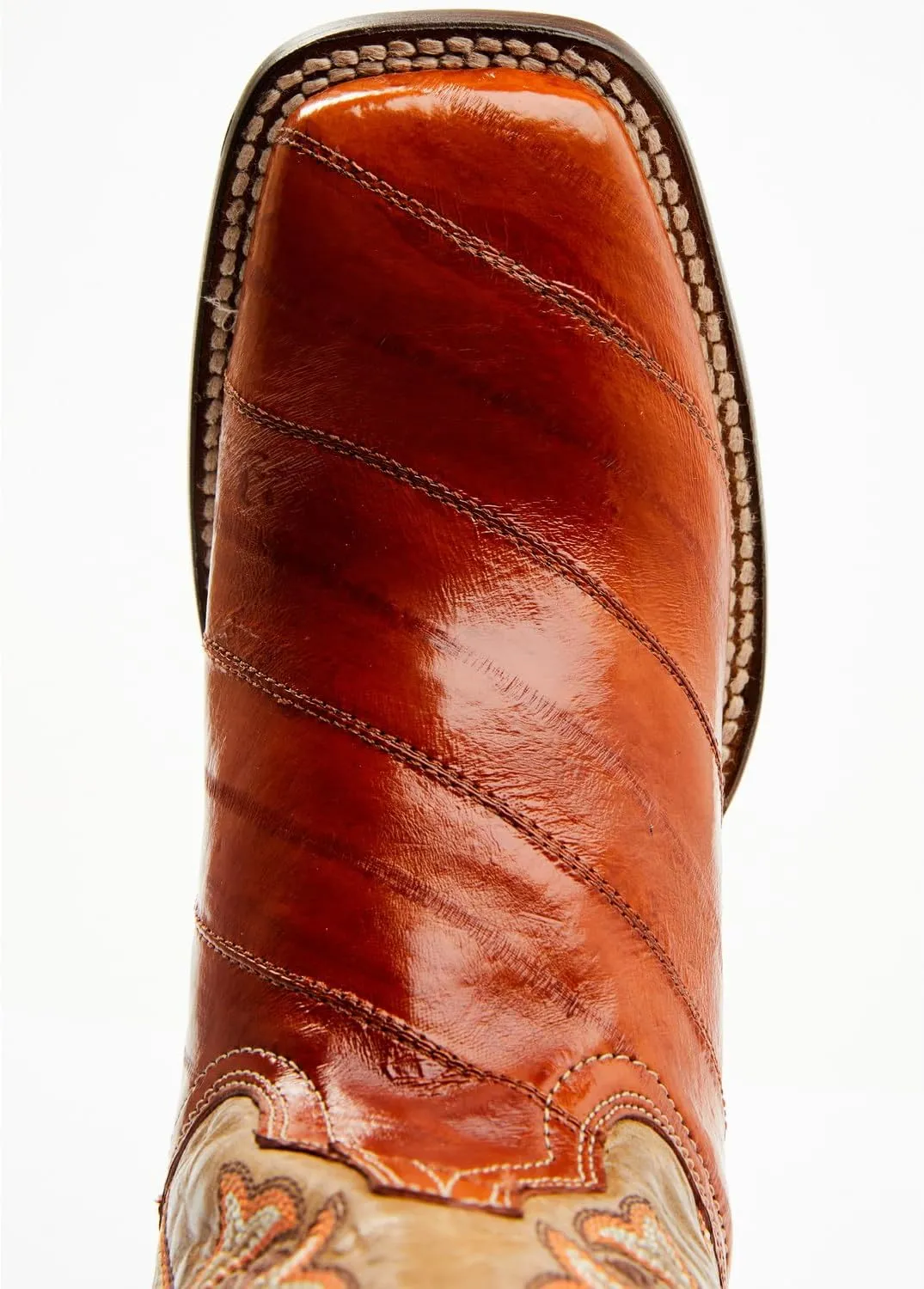 Dan Post Women's Peanut Exotic EEL Western Boot Broad Square Toe - Dps719