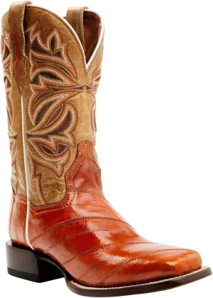 Dan Post Women's Peanut Exotic EEL Western Boot Broad Square Toe - Dps719