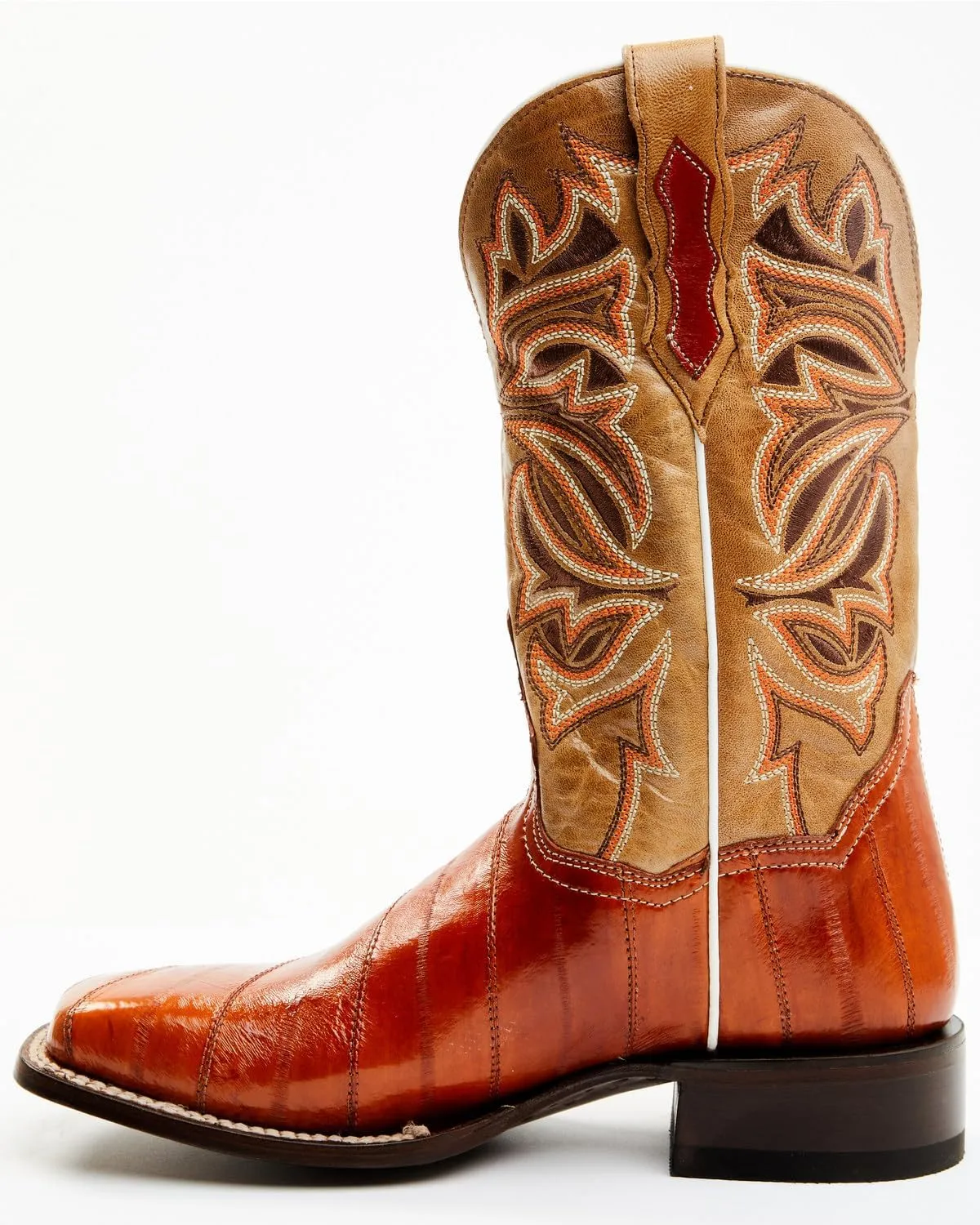 Dan Post Women's Peanut Exotic EEL Western Boot Broad Square Toe - Dps719