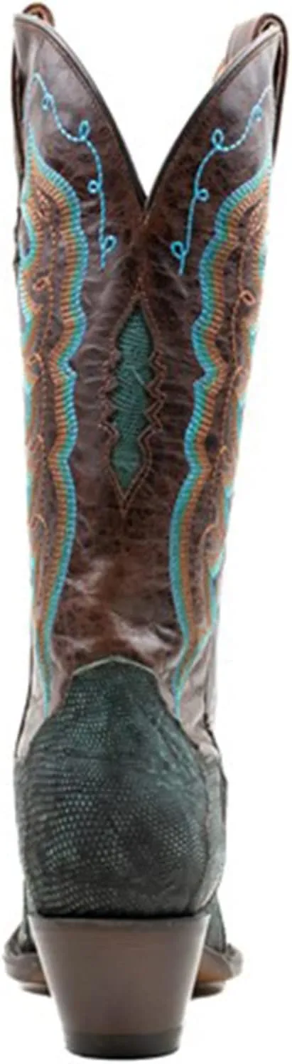 Dan Post Women's Rustic Exotic Lizard Western Boot Snip Toe - Dp80066