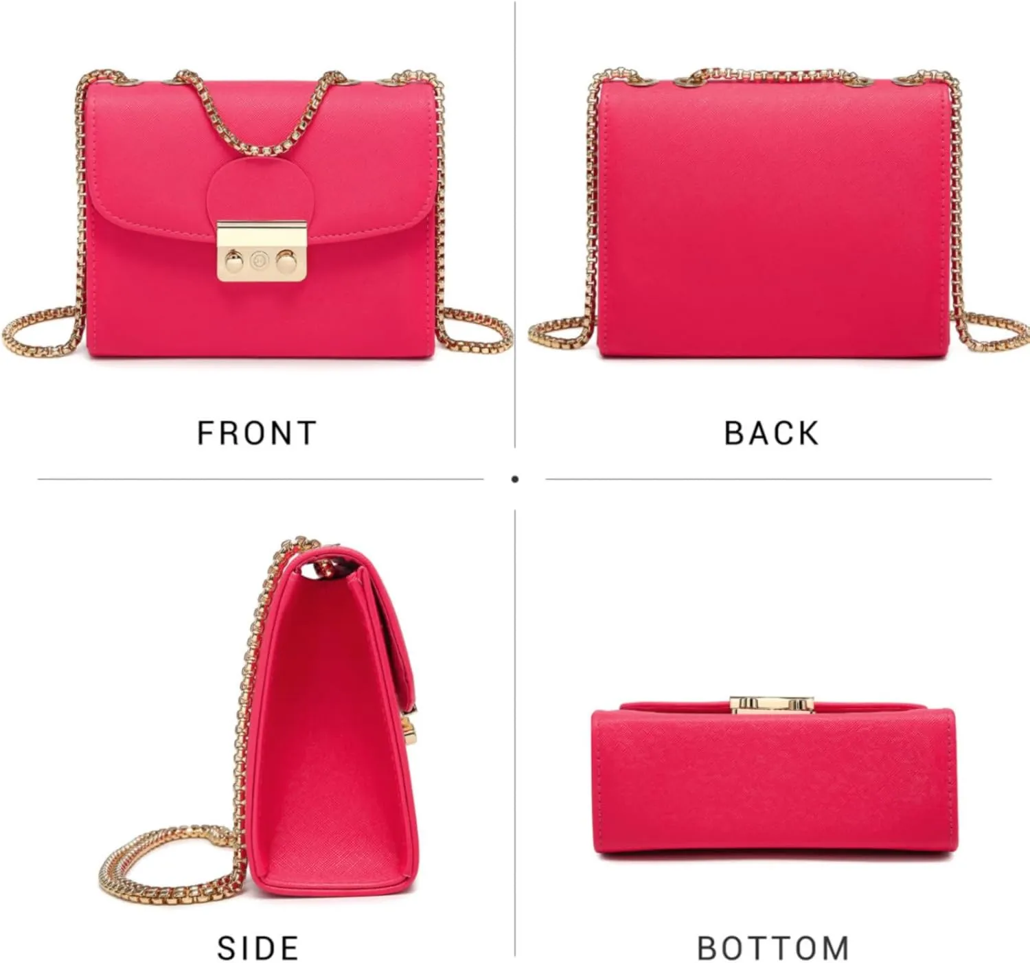 Dasein Women Small Crossbody Bag Designer Evening Bag Clutch Purse Handbag for Wedding/Prom/Party with Double Chain Strap