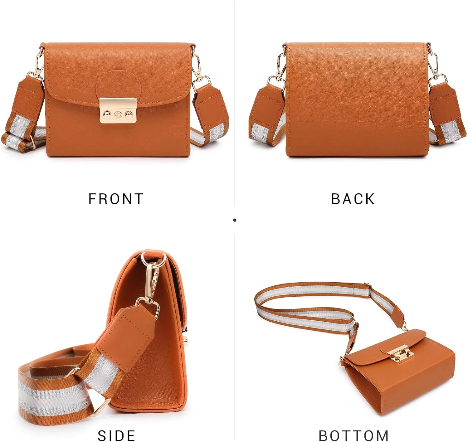 Dasein Women Small Crossbody Bag Designer Evening Bag Clutch Purse Handbag for Wedding/Prom/Party with Double Chain Strap